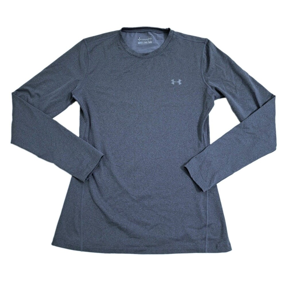 Under Armour Women's Large Locker 2.0 Fitted Cold Gear Shirt Gray Gym Run